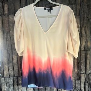 DKNY Cream and Pink Women's Top